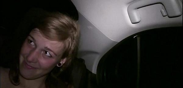  Cute young teen gerl Alexis Crystal gives head through car window in poblic